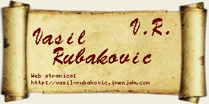 Vasil Rubaković vizit kartica